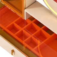 Table de toilette au design moderne, directement de l'usine, avec miroir LED réglable et armoire latérale, pour chambre à coucher