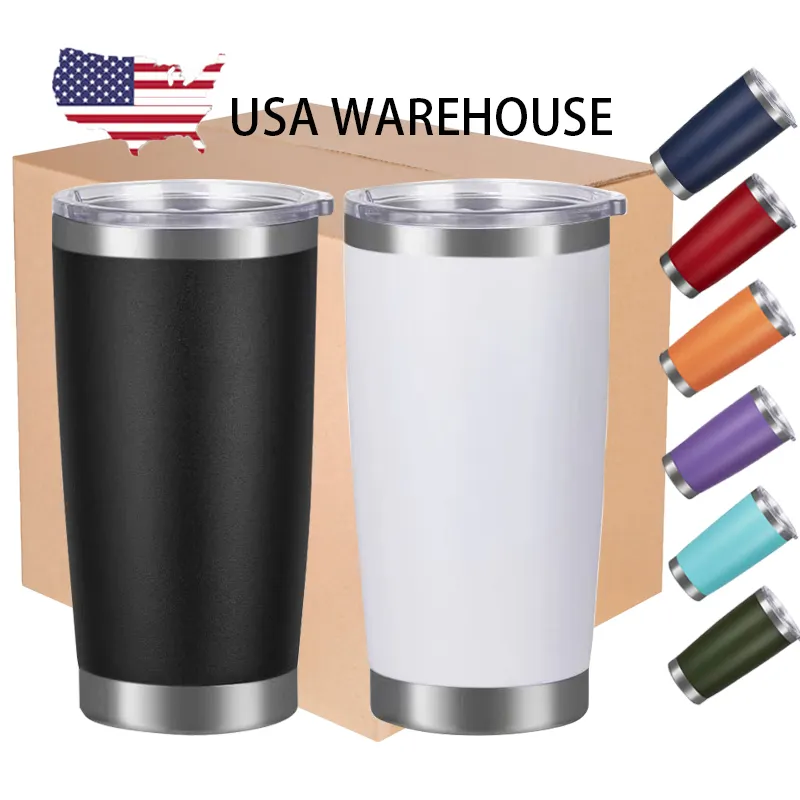 USA Warehouse Double Wall Travel Coffee Mugs Vacuum Insulated 20oz Tumbler for Home