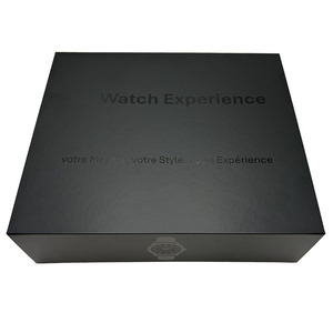 Customized Logo, Recyclable Cardboard <b>Black</b> Magnetic Watch <b>Box</b>, Foam Inserts - Product Image 2