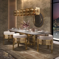 Chaise de salle à manger moderne de luxe en acier inoxydable et velours pour bureau à domicile hall d'hôtel avec panneau en MDF meubles de maison