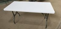 Table pliante rectangulaire en plastique HDPE robuste, blanche, pour pique-nique, restauration en plein air, banquet, fête, événement