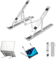 Support pour ordinateur portable en aluminium pliable et portable, réglable sur 6 angles, pour MacBook, faible MOQ, en promotion