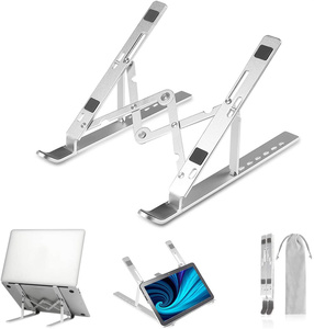 Support pour ordinateur portable en aluminium pliable et portable, réglable sur 6 angles, pour <span class=keywords><strong>MacBook</strong></span>, faible MOQ, en promotion - Product Image 1
