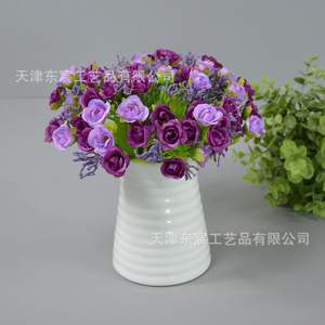 Bouquet de roses artificielles Dongchen Crafts, 21 têtes, fleurs en soie, arrangement décoratif pour la maison, les mariages et l'extérieur - Product Image 2