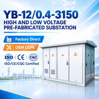 YB-12 12kV 3150kVA Transformateur compact de type boîtier, sous-station extérieure préfabriquée, centre de distribution d'énergie OEM ODM