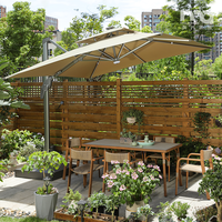 Meubles de jardin modernes résistants aux intempéries, table à manger, cadre en alliage d'aluminium, plateau en verre trempé, durable pour hôtel
