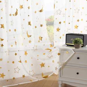 <span class=keywords><strong>Voilage</strong></span> <span class=keywords><strong>blanc</strong></span> personnalisable DaiRui <span class=keywords><strong>avec</strong></span> feuille d'or, à œillets pour tringle - Product Image 4