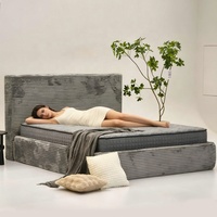 Lit double sans cadre en mousse compressée sous vide, moderne et confortable, taille Queen/King, avec cadre en tissu et fonction canapé-lit pivotant – Vente en gros
