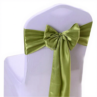 Ruban de chaise Muwei classique de couleur unie avec nœud exquis pour la décoration de chaises lors d'événements hôteliers et de célébrations variés