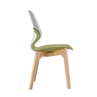 Chaise de bureau pour visiteurs avec pieds en acier et bois, coque en PP vierge, rembourrage en mousse PU moulée CPY-502