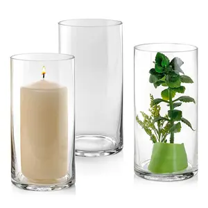 Glazen Cilinder Vazen Tall, Pijler Kaars Potten, drijvende Kaarsen Houders Of Bloem Vaas Voor Perfect Als Een Bruiloft Decoratie