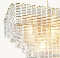 Luminaire de cuisine d'hôtel de luxe moderne personnalisé fabriqué à la main, lustre en verre rectangulaire à pendentifs style restauration, base d'ampoule facile E26