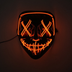 Máscara LED de Halloween, Venta Caliente Transfronteriza, Máscara de Fantasma Aterradora para Fiesta de Disfraces, Decoración Luminosa con Luz Fría - Product Image 4