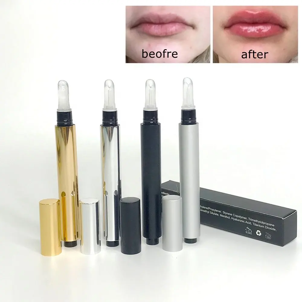 Logo Kustom Lip Enhancer Plumper Gloss Pen Plumping Lipgloss Label Pribadi Makeup Lip Gloss