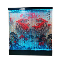 Panneau acrylique Fontaine avec éclairage LED, décoration intérieure moderne, style élégant pour salon, mur à bulles d'eau