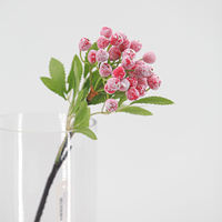 Bouquet de fleurs artificielles miniatures de myrtilles givrées en gros pour la décoration intérieure, accessoires de photographie et présentation en cuisine