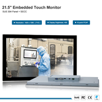 Monitor Sentuh Industri OEM SUS304 21,5 Inci PCAP IP66 Panel Mount HMI Layar Otomasi Pabrik