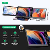 Moniteur portable triple P2 PRO pour écran d'ordinateur portable 13,3 pouces FHD 1080p IPS, prise en charge Type-C/PD/TF, compatible MacBook M1/M2