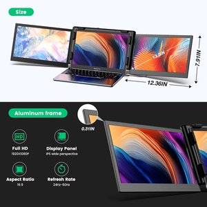 Moniteur portable triple <span class=keywords><strong>P2</strong></span> PRO pour écran d'ordinateur portable 13,3 pouces FHD 1080p IPS, prise en charge Type-C/PD/TF, compatible MacBook M1/M2 - Product Image 4