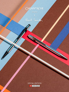 Stylo bille à <span class=keywords><strong>encre</strong></span> huileuse <span class=keywords><strong>CARAN</strong></span> <span class=keywords><strong>D</strong></span>'<span class=keywords><strong>ACHE</strong></span> pour la collaboration Paul Smith ED5 849, en métal, noir, pour étudiant, à pression, coffret cadeau unisexe - Product Image 2