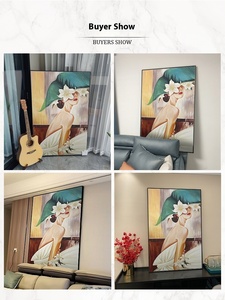 Lukisan minyak lukisan tangan figur abstrak Nordic Modern untuk ruang tamu sederhana lorong Sofa latar belakang dinding kanvas Mural dasar - Product Image 5