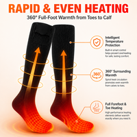 Chaussettes chauffantes électriques personnalisées pour commandes OEM et ODM, chaleur hivernale au-dessus du genou avec contrôle par application et service de vente en gros en vrac