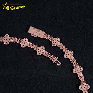 Mens Vòng Cổ Thời Trang <span class=keywords><strong>Rose</strong></span> <span class=keywords><strong>Gold</strong></span> Plated 13mm 925 sterling Silver vvs moissanite kim cương Iced ra sao qua liên kết vòng cổ - Product Image 6