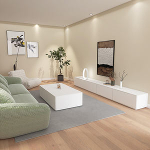 <span class=keywords><strong>Meuble</strong></span> <span class=keywords><strong>TV</strong></span> simple et léger de luxe et ensemble d'une table basse Meubles de salon en bois blanc <span class=keywords><strong>Meuble</strong></span> <span class=keywords><strong>TV</strong></span> au sol - Product Image 4