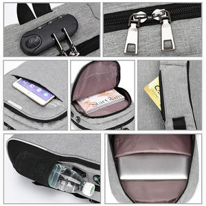 Sac à dos pour ordinateur portable à rayures réfléchissantes personnalisé, vente chaude, hommes femmes, antivol, imperméable, mochilas, port de charge USB - Product Image 5