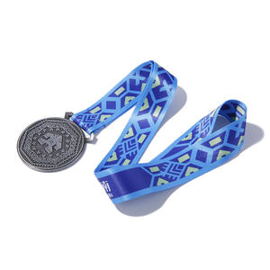 Venta <span class=keywords><strong>directa</strong></span> de fábrica, color de metal negro personalizado, Medalla rosa de Europa y Suiza con cinta <span class=keywords><strong>roja</strong></span> y blanca - Product Image 2