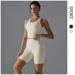 Ensembles de yoga sans couture en gros-leggings de contrôle du ventre taille haute et soutien-gorge de sport tenue d'entraînement 2 pièces pour la course à pied en salle de sport - Product Image 1