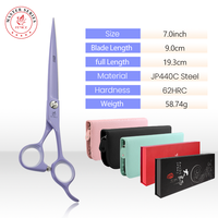 Fenice vente chaude coloré 7 pouces toilettage pour animaux de compagnie ciseaux droits téflon peinture en aérosol cisailles pour la coupe des cheveux de chien