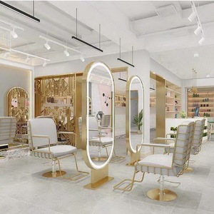 Chaise de Coiffure Liftante Stylée Salon de Beauté Barber Shop Saloon Tunisie Femmes <span class=keywords><strong>Homme</strong></span> Vert Rose Beige et Or Couleur - Product Image 5