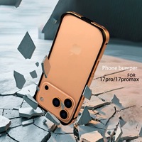 Offre Spéciale aluminium métal pare-chocs quatre coins Anti-chute téléphone étui pour iphone 16 17 Pro Max titane cadre étui