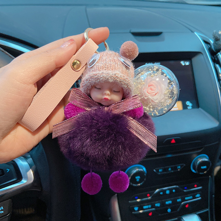Portachiavi Unicorno Kawaii Con Pompon, Ciondolo Zaino E Chiavi Per Bambine E Ragazze, Regalo Carino