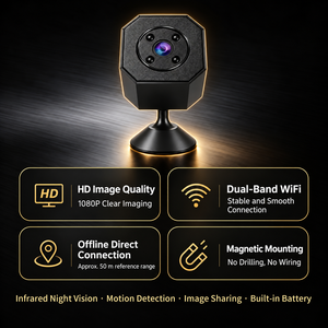กล้องวงจรปิดไร้สาย INNOVN Mini WiFi ความละเอียด 1080P HD พร้อมระบบมองเห็นในเวลากลางคืน ตรวจจับความเคลื่อนไหว รองรับ Dual Band ติดตั้งด้วยแม่เหล็ก - Product Image 1