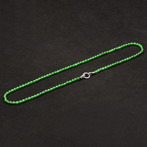 Collar de cuentas de jade verde intenso, lujoso y elegante, con cuentas redondas pequeñas de jade natural de grado A, estilo chino vintage. - Product Image 3