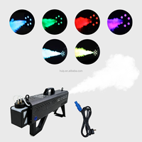 Nouveau Canon à Brouillard Électrique DJ avec Lumière RGB 1500W, Machine à Pulvérisation de Brouillard sans CO2, Pistolet à Fumée Portable en Acier pour Liquide de Brouillard