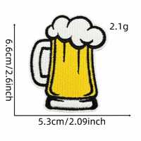 Parche de Fieltro No Tejido Termoadhesivo con Diseño Creativo de Corazón y Barba de Papá Bebedor de Cerveza, Ecológico, para Decoración DIY