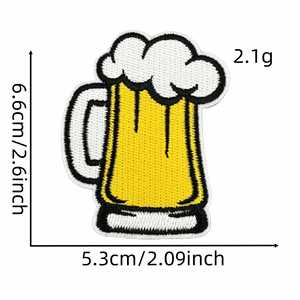 แพทช์ปักลายสร้างสรรค์รูปหมวกเบียร์หนวดเคราสำหรับคุณพ่อในวันพ่อ เหมาะสำหรับตกแต่ง DIY - Product Image 4
