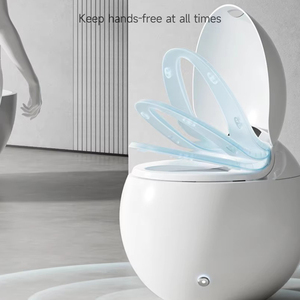 Toilette intelligente de luxe en forme d'œuf à fermeture automatique avec capteur de détection et chasse d'eau, pour hôtel, avec bidet électrique et siège chauffant - Product Image 3