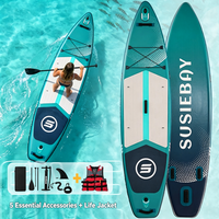 Planche de paddle gonflable tout usage 335x84x15cm en EVA PVC double couche pour le surf, la pêche, le kayak et la course en plein air