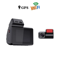 Caméra de tableau de bord de voiture à double objectif avec écran IPS de 2 pouces, enregistrement avant 4K, arrière 2K ou 1080p, GPS, WiFi, boîte noire
