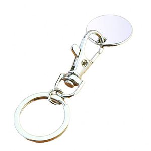 Personalized Trolley Coin Holder <b>Key</b> Ring Keychain Custom <b>Metal</b> Euro Shopping Cart Token Keychain - Product Image 2