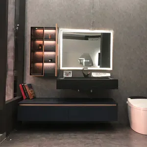 ล่าสุดแฟชั่นลอยตู้โต๊ะเครื่องแป้งห้องน้ำที่มีกระจกสมาร์ท