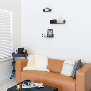 Set of 3 Floating MDF <b>Wall</b> <b>Mounted</b> <b>Shelves</b> Wood <b>Wall</b> <b>Shelves</b> for Bedroom Living Room Storage - Product Image 4