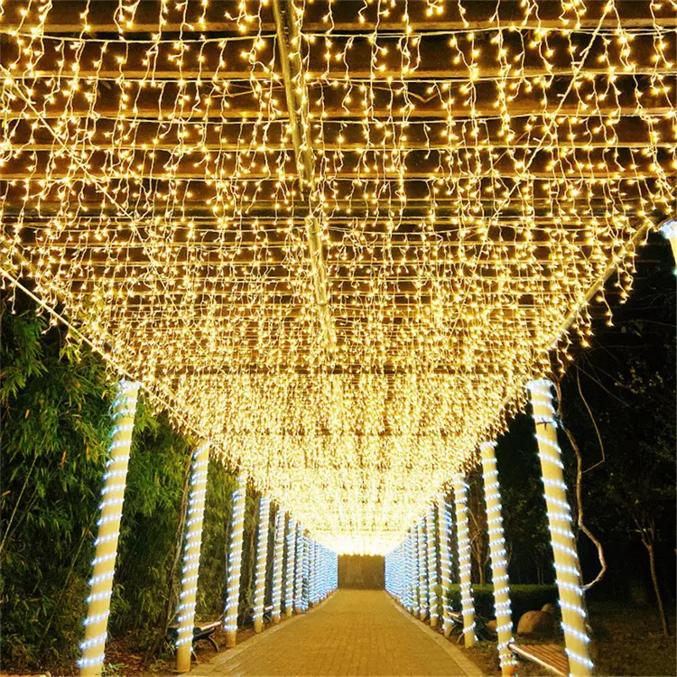 Led Raam Gordijn String Licht Ijspegel Waterdichte Veiligheid Kerstverlichting Voor Kerstfeest Tuin Decoratie