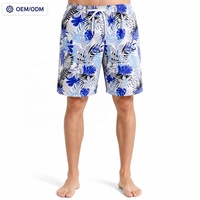 Shorts de sport aquatiques pour hommes, décontractés, à compression, tissés, taille mi-haute, avec cordon de serrage, séchage rapide, doublure anti-humidité, imprimé numérique
