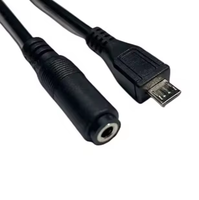 Cable Adaptador Wavelink Micro/Mini USB Macho a Conector de Auriculares DC de 3.5mm, Cable Adaptador de Micrófono de 3.5mm Hembra a Mini USB Macho de 5 Pines