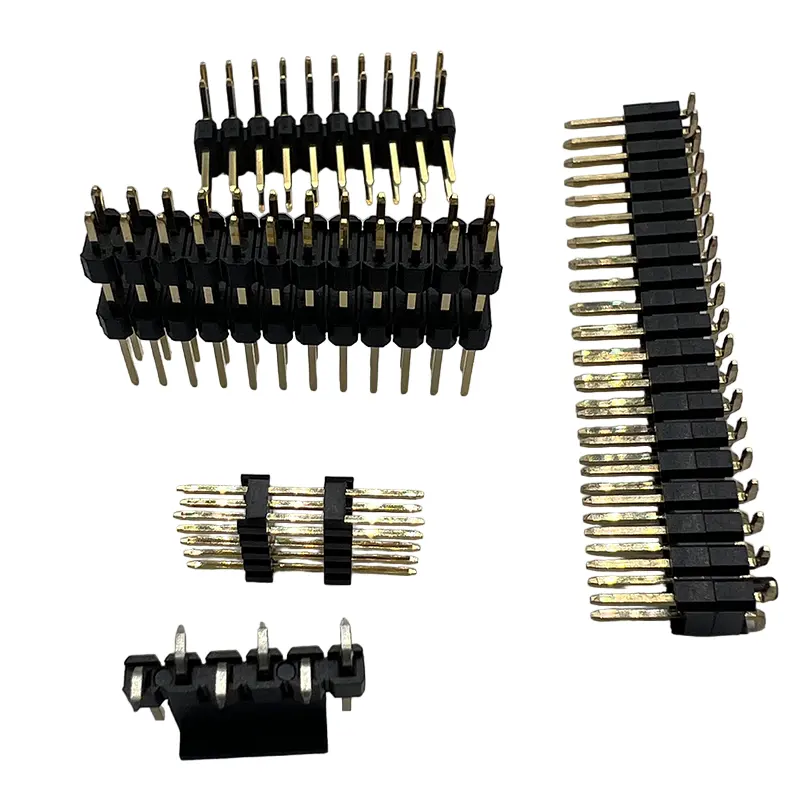 Özel 2.54 pitch plastik düz pin başlık 50 pin ic soket PCB çift sıra düz erkek güç konektörü pin başlık